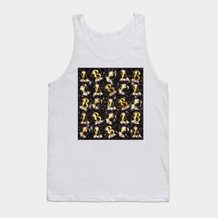 Sparkling Typography Pattern Tank Top